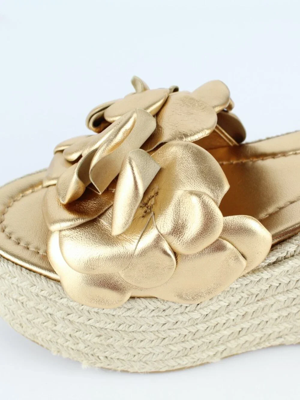 NEW Valentino Garavani Atelier 03 Rose Metallic Leather Espadrilles Sandal EU 39